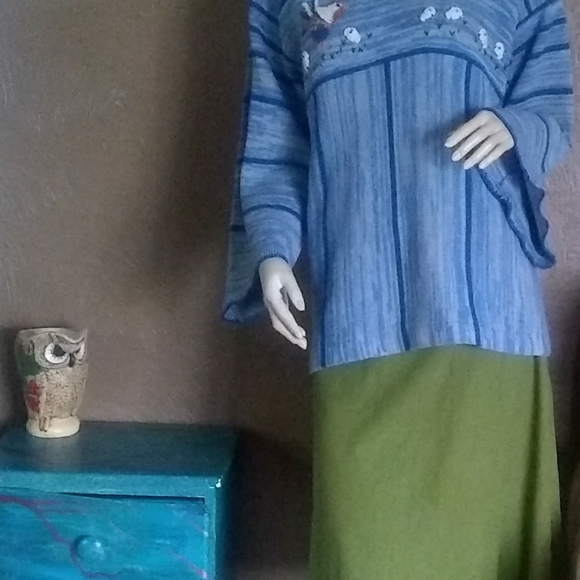 Hemp organic cotton eco skirt with stash pocket - Picture 4 of 7